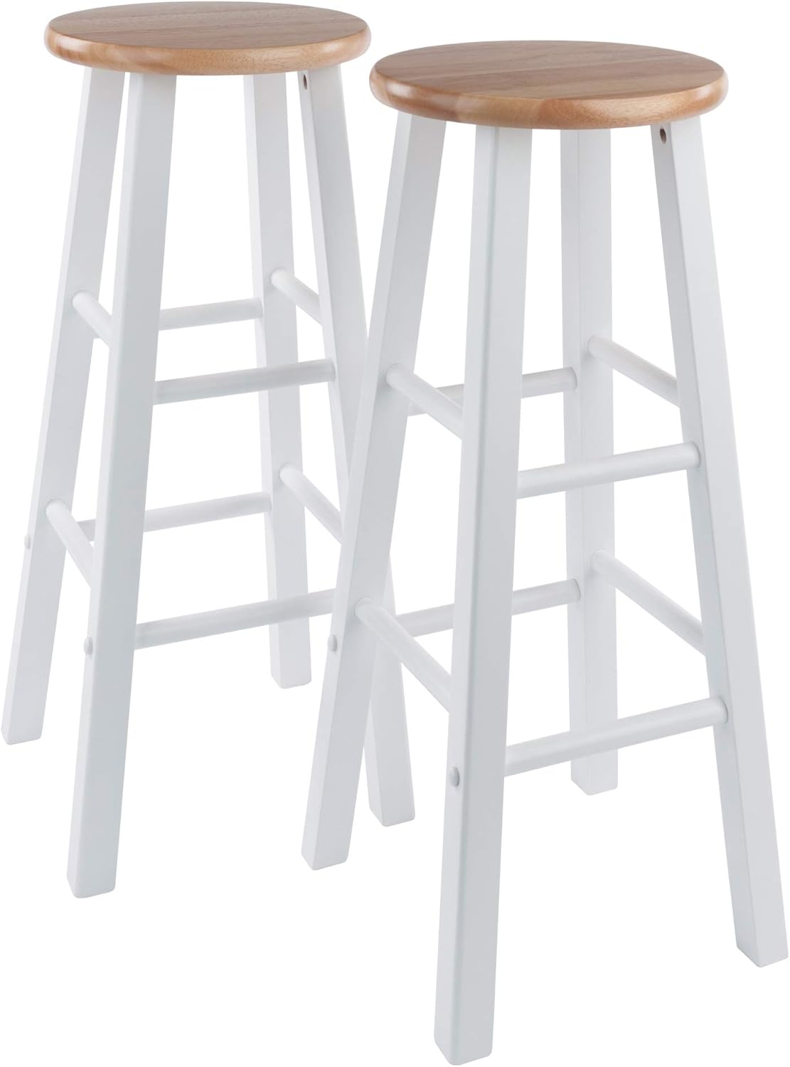 Winsome Element 2-Piece 29In Bar Stool Set, Black Finish, Solid Wood, Modern Design