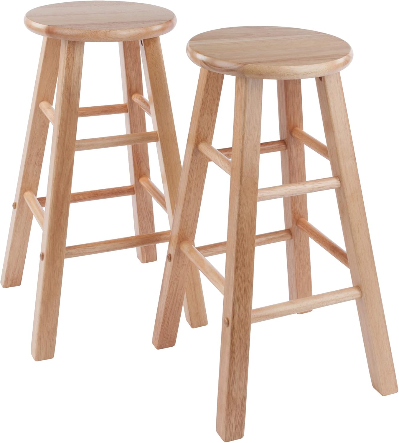 Winsome Element 2-Piece 29In Bar Stool Set, Black Finish, Solid Wood, Modern Design